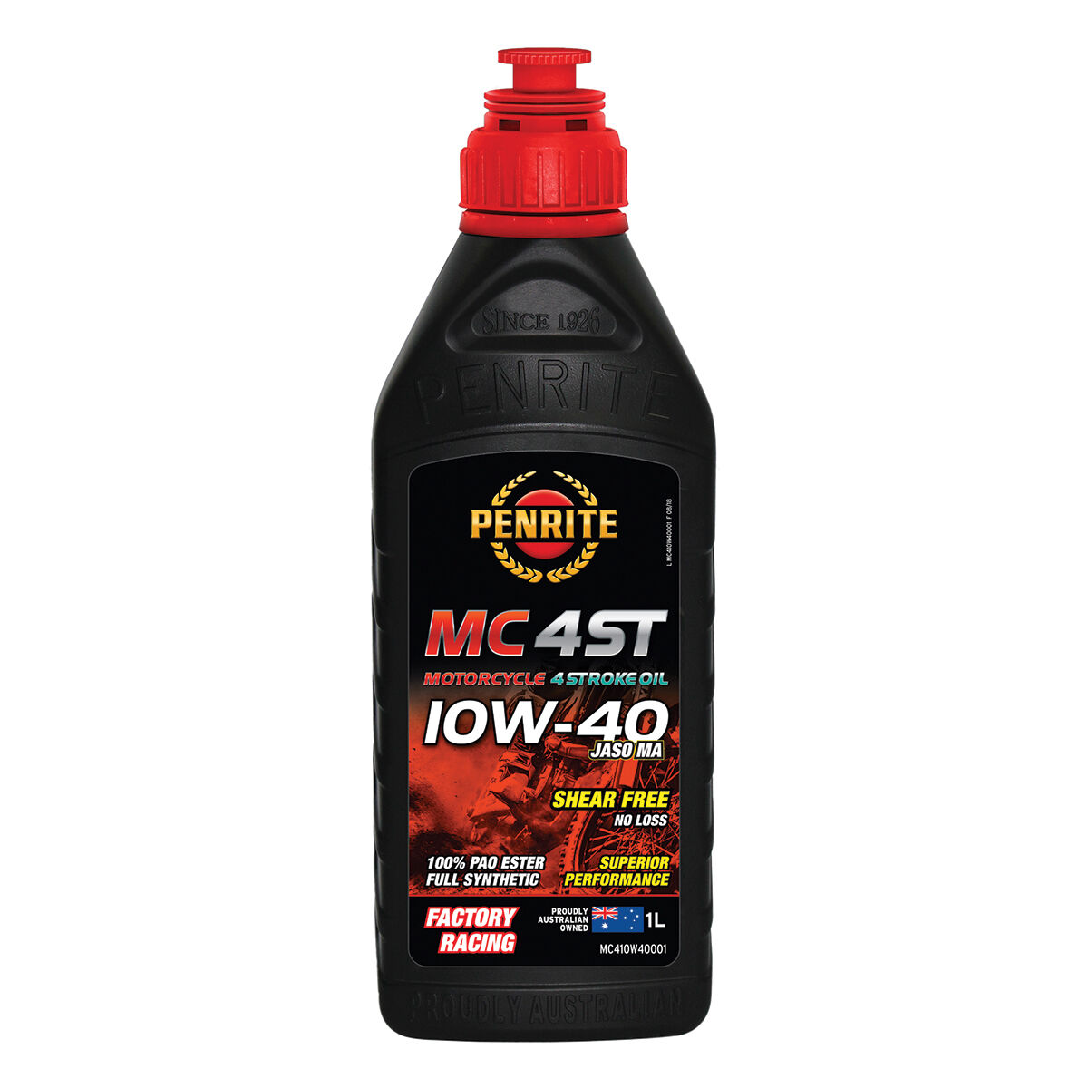 Penrite MC-4 PAO Ester Motorcycle Oil - 10W-40, 1 Litre, , scaau_hi-res