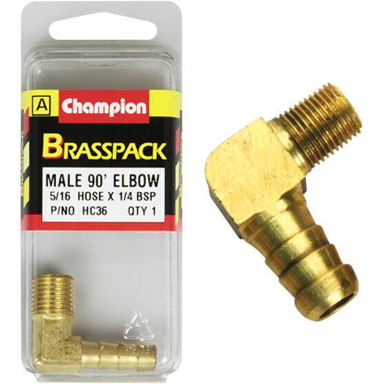Champion Male Brass Pack 90° Elbow HC36, 5/16 "x 1/4", , scaau_hi-res