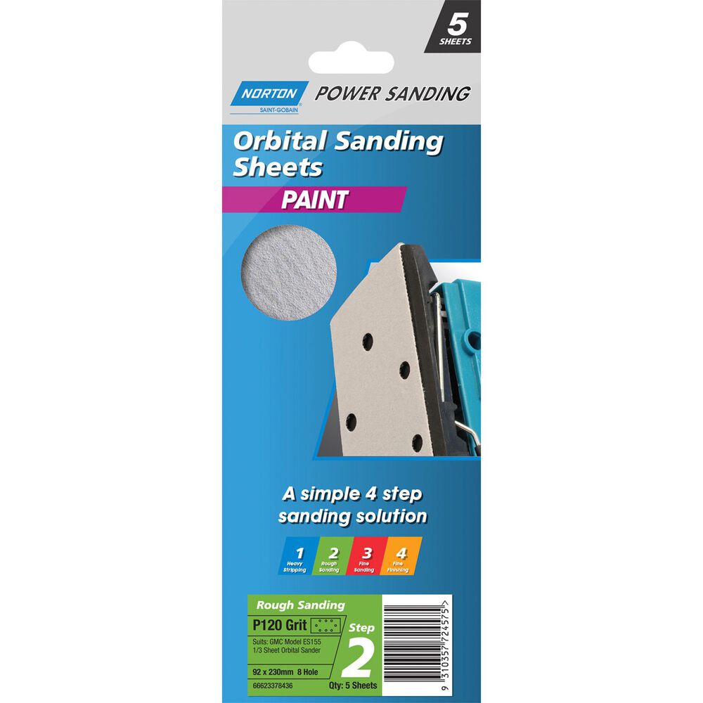 Norton 1/3 Sander Sheet 120 Grit Supercheap Auto