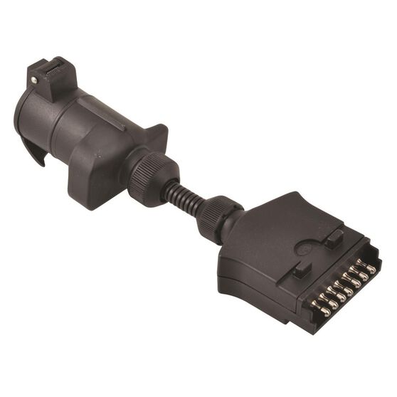 SCA Trailer Adaptor - 7 Pin Flat Socket to 7 Pin Large Round Plug, , scaau_hi-res
