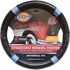 Dickies Roadhouse Steering Wheel Cover - Black/Blue, 380mm Approx Diameter, , scaau_hi-res