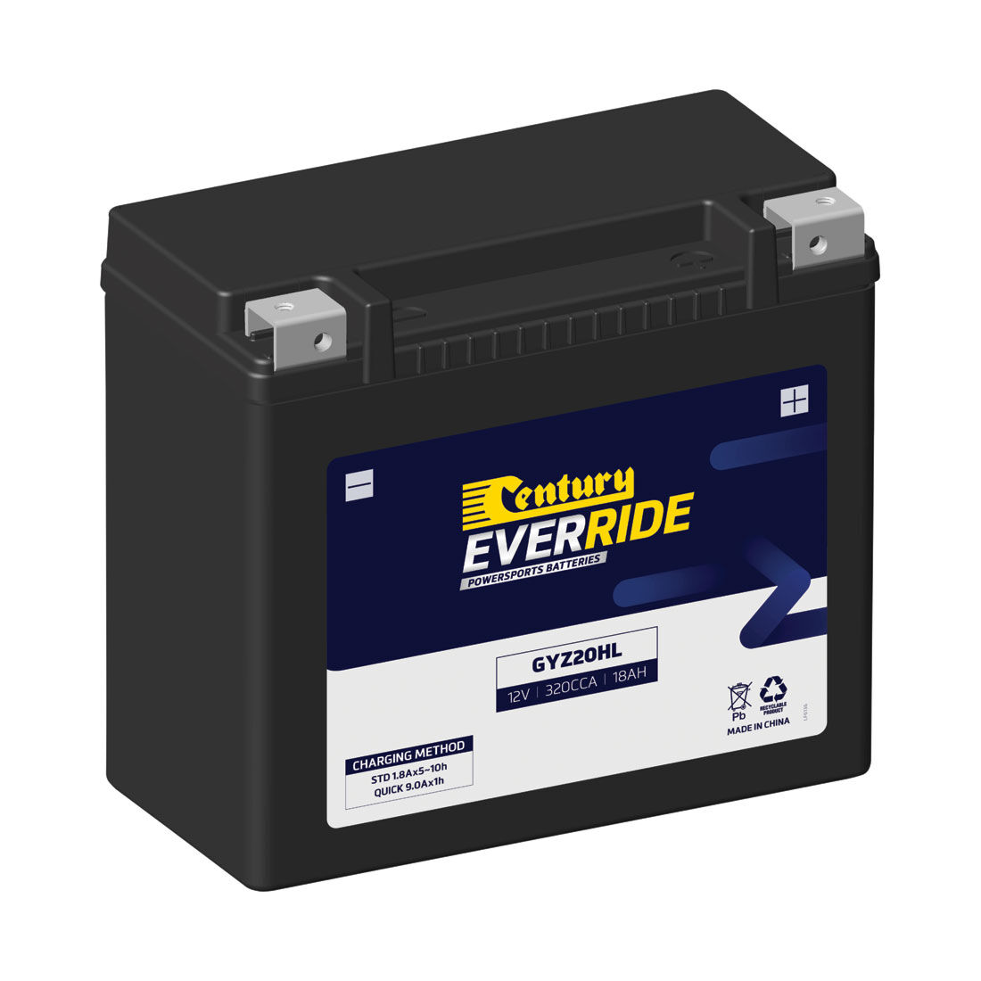 Century EverRide Powersports Battery GYZ20HL, , scaau_hi-res