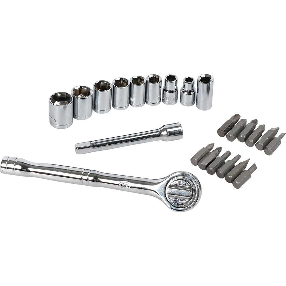 SCA Socket Set 1/4" Drive Metric 23 Piece Supercheap Auto