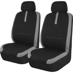 SCA Mesh Seat Covers - Black and Grey Adjustable Headrests Size 30 Front Pair Airbag Compatible, , scaau_hi-res