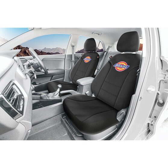 Dickies Polyester OG Logo Seat Covers Black Adjustable Headrests Airbag
