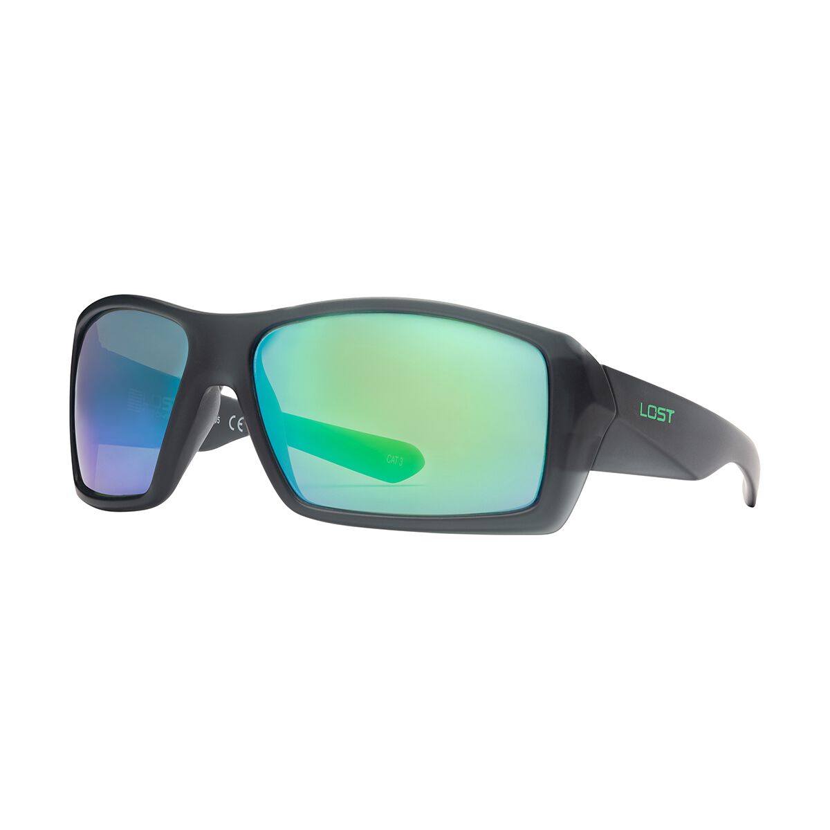 LOST Sunglasses La Mans Green Polarised Xtal Black, , scaau_hi-res