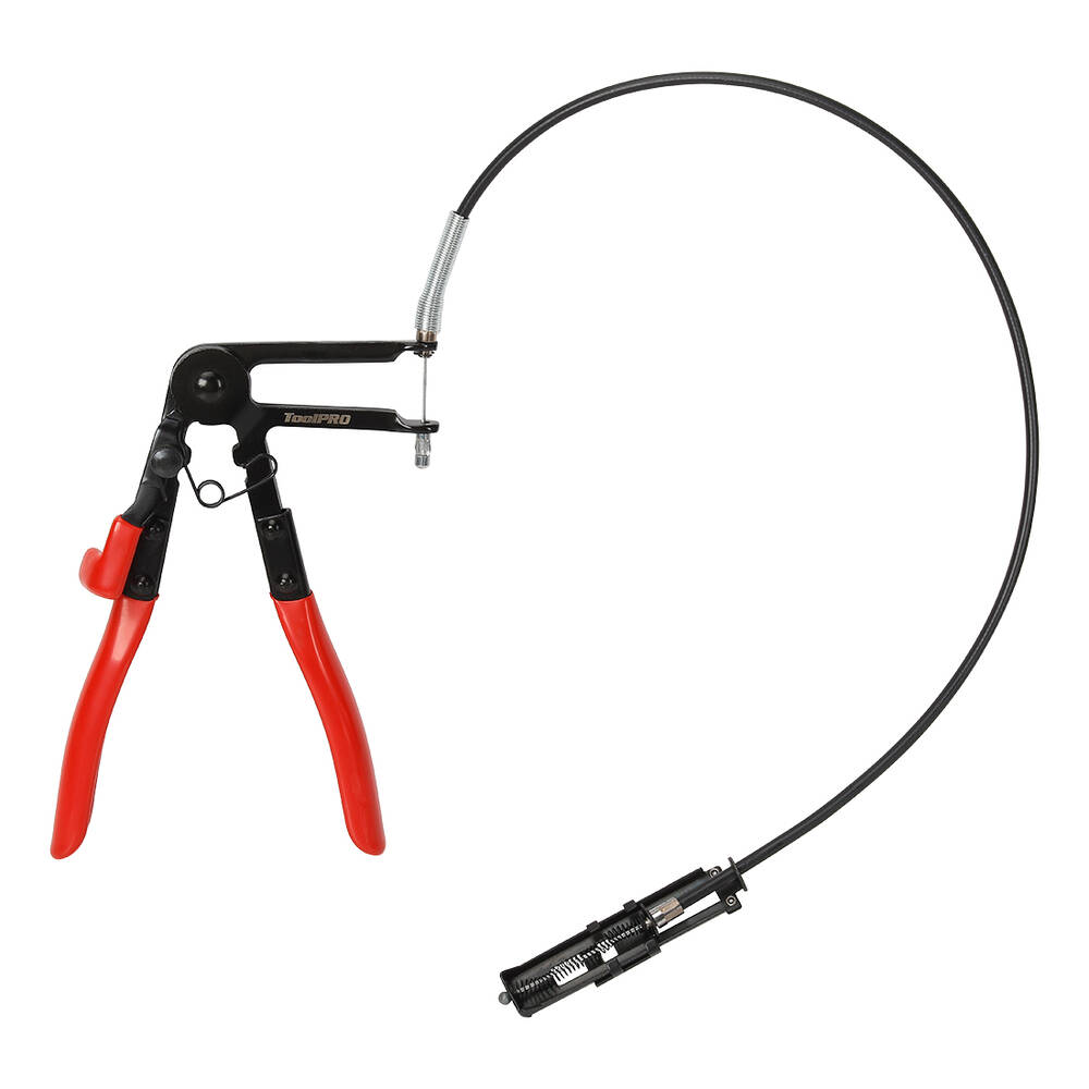Lisle 17460 Curved Hose Clamp Pliers - Cross-Cut Tips With Ratcheting Lock