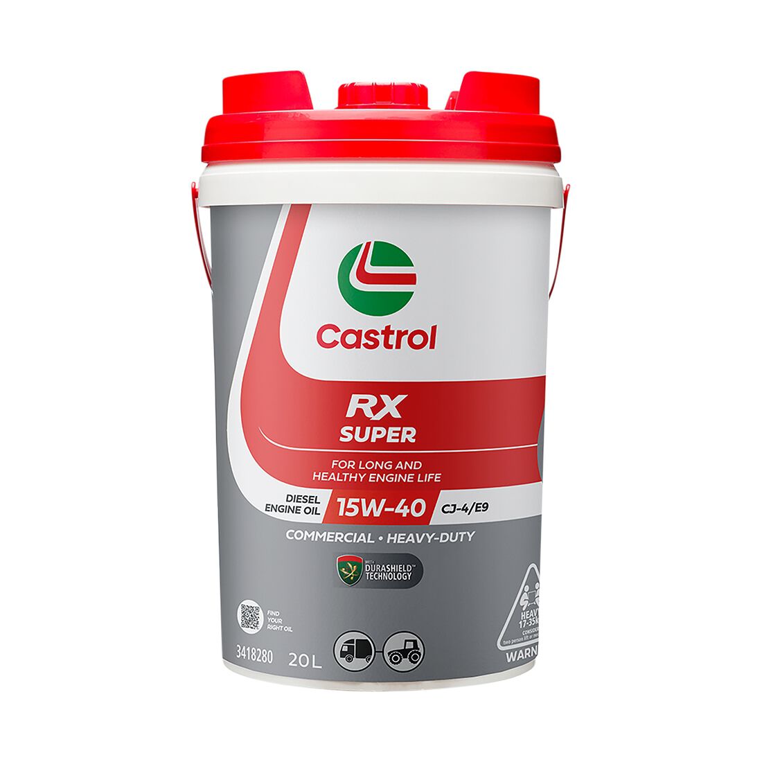 Castrol RX Super Diesel CJ-4E9 Engine Oil - 15W-40, 20 Litres, , scaau_hi-res