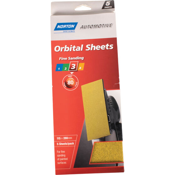 Norton Orbital Sheet 80 Grit 5 Pack, , scaau_hi-res