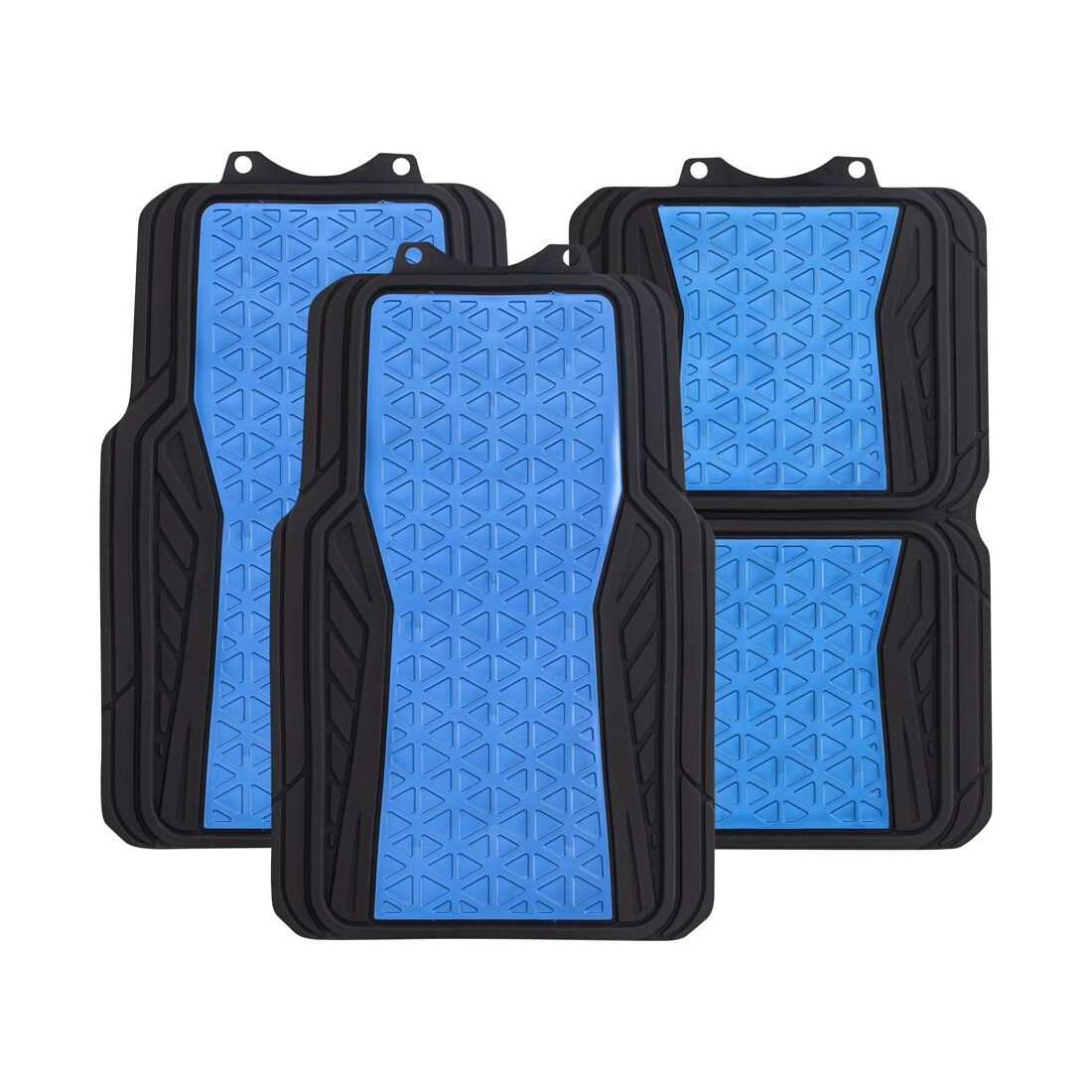 SCA Floor Mats PVC Rubber Pattern Blue Set of 4, , scaau_hi-res