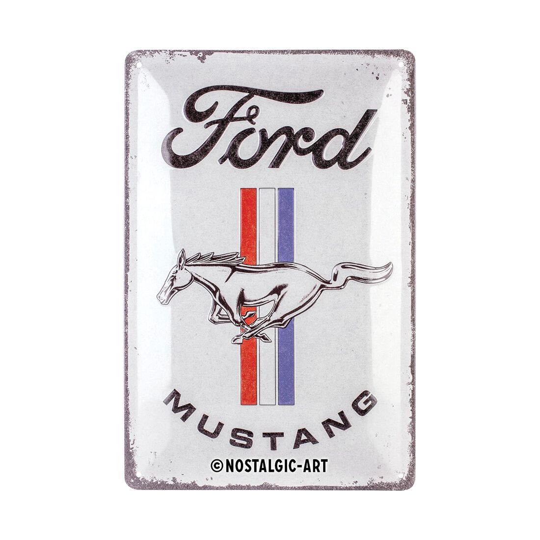 Nostalgic-Art Tin Sign 20x30cm Ford Mustang Horse & Stripes Logo, , scaau_hi-res
