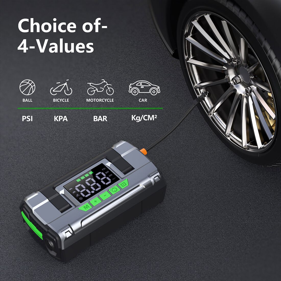 CAROSS T14 12V 2000A Smart Lithium Jump Starter With Built-in Air Compressor & 3 Mode LED Worklight, , scaau_hi-res