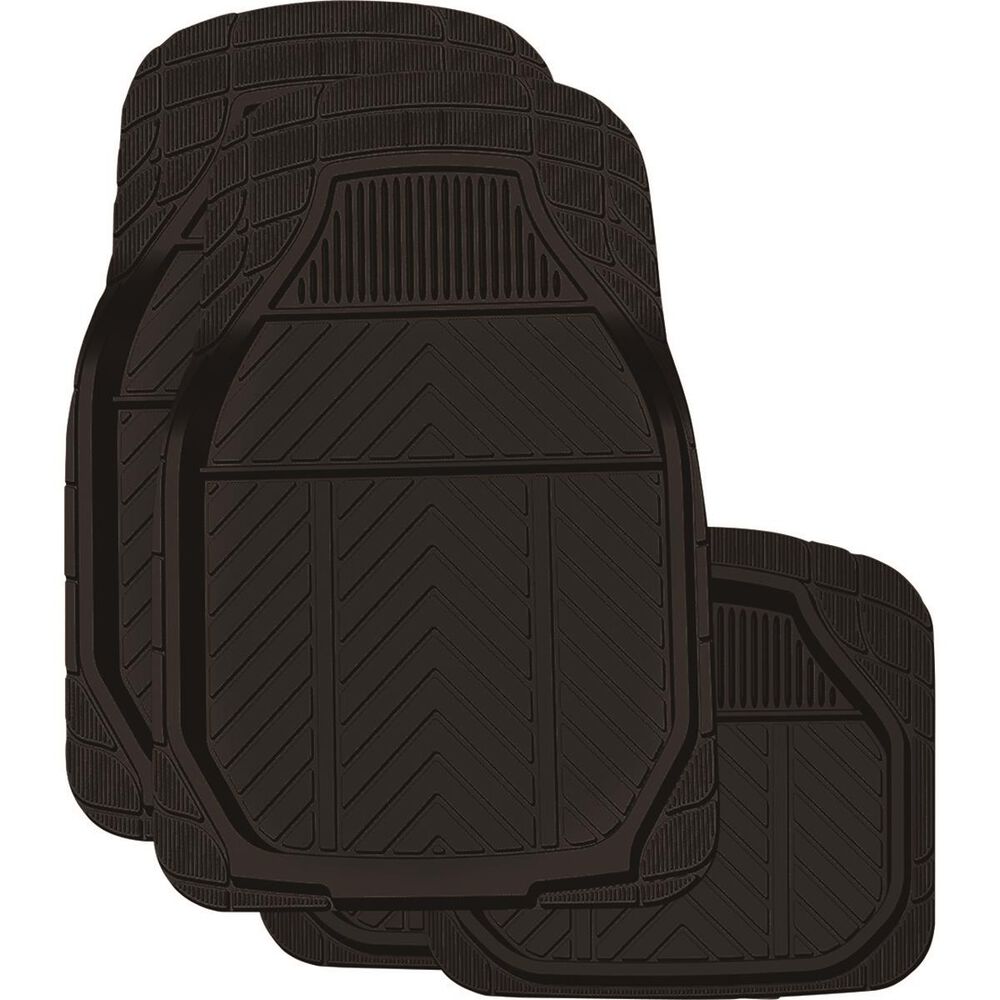 Ridge Ryder Deep Dish Car Floor Mats Rubber, Black, Set of 4