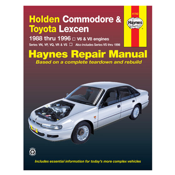 Haynes Car Manual For Holden Commodore / Toyota Lexcen 1988-1996 - 41742, , scaau_hi-res