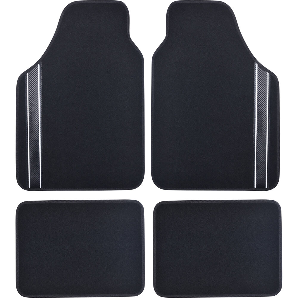 SCA Racing Car Floor Mats Carpet, Black, Set of 4 Supercheap Auto