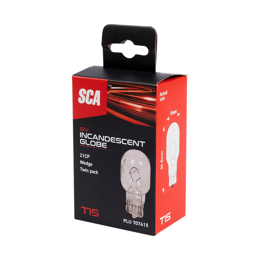 SCA Incandescent Globe - T15 12V 21CP - 2 Pack, , scaau_hi-res