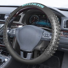 Skechers Hyper Pillar Steering Wheel Cover Black/Aqua 380mm, , scaau_hi-res