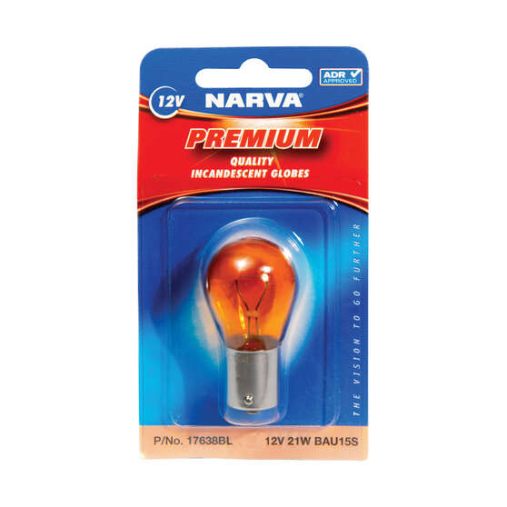 Narva Automotive Globes - Amber Indicator, 12V, 21W, BAU15S, , scaau_hi-res