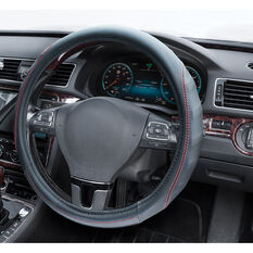 SCA Steering Wheel Cover - PU Racing, Black/Red, 380mm diameter, , scaau_hi-res