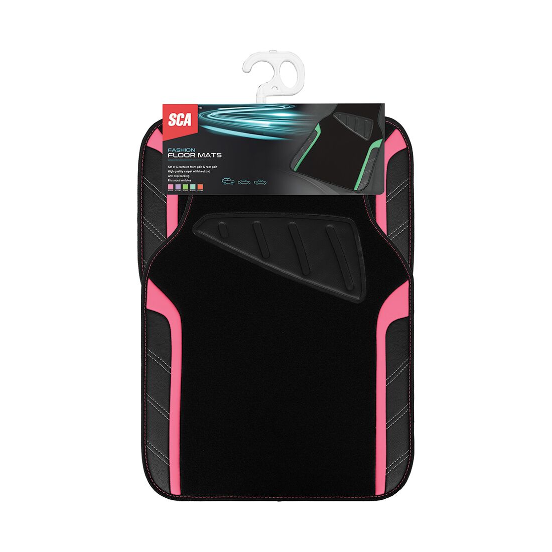 SCA Floor Mats Carpet Set of 4 Pink, , scaau_hi-res