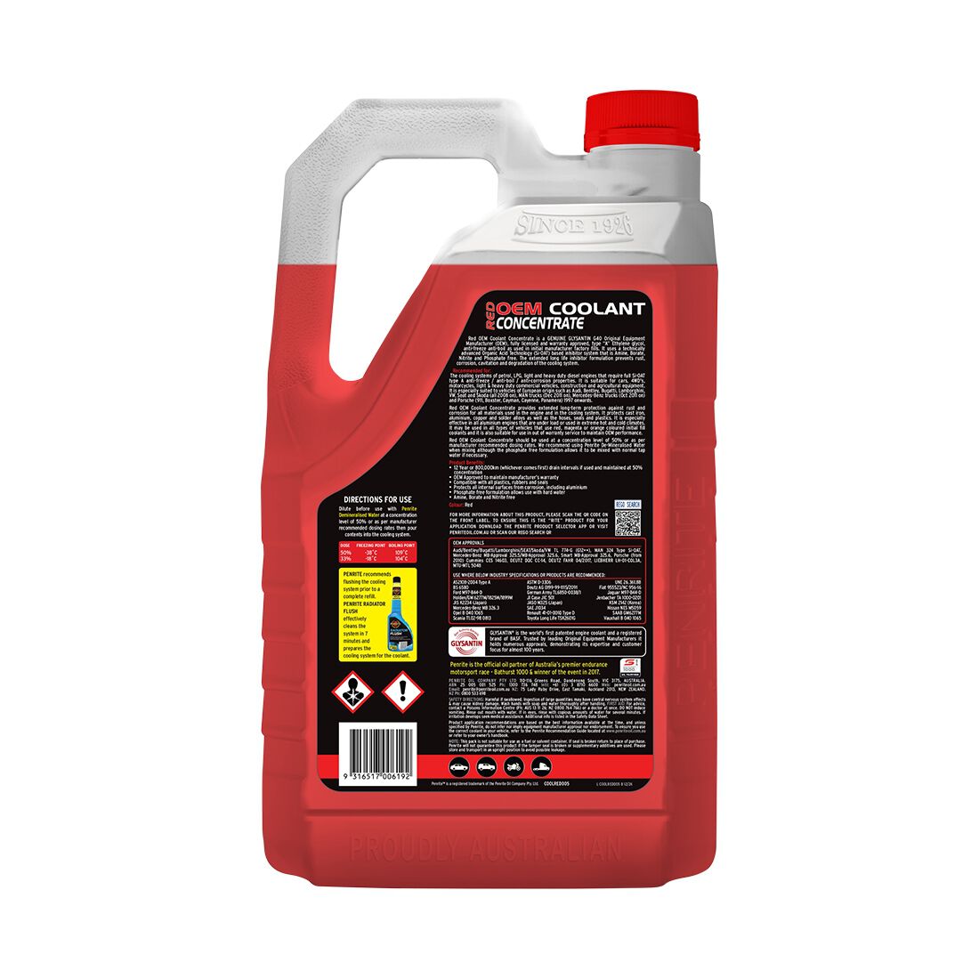 Penrite Red Long Life Anti Freeze / Anti Boil Coolant Concentrate - 5 Litres, , scaau_hi-res
