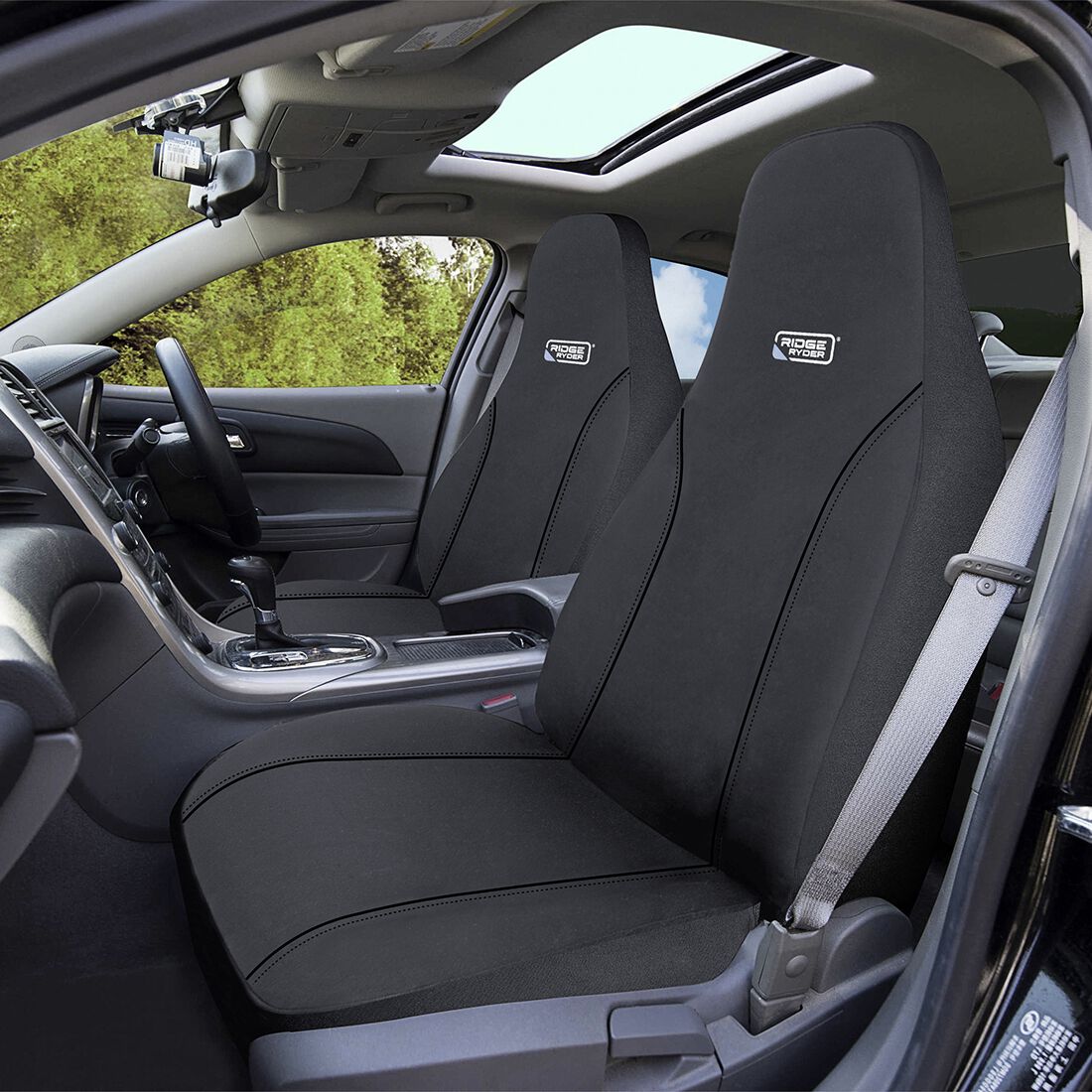 Ridge Ryder Canvas Seat Covers Charcoal/Black 60SAB, , scaau_hi-res