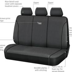 Ridge Ryder Canvas Seat Covers Charcoal/Black 06H, , scaau_hi-res