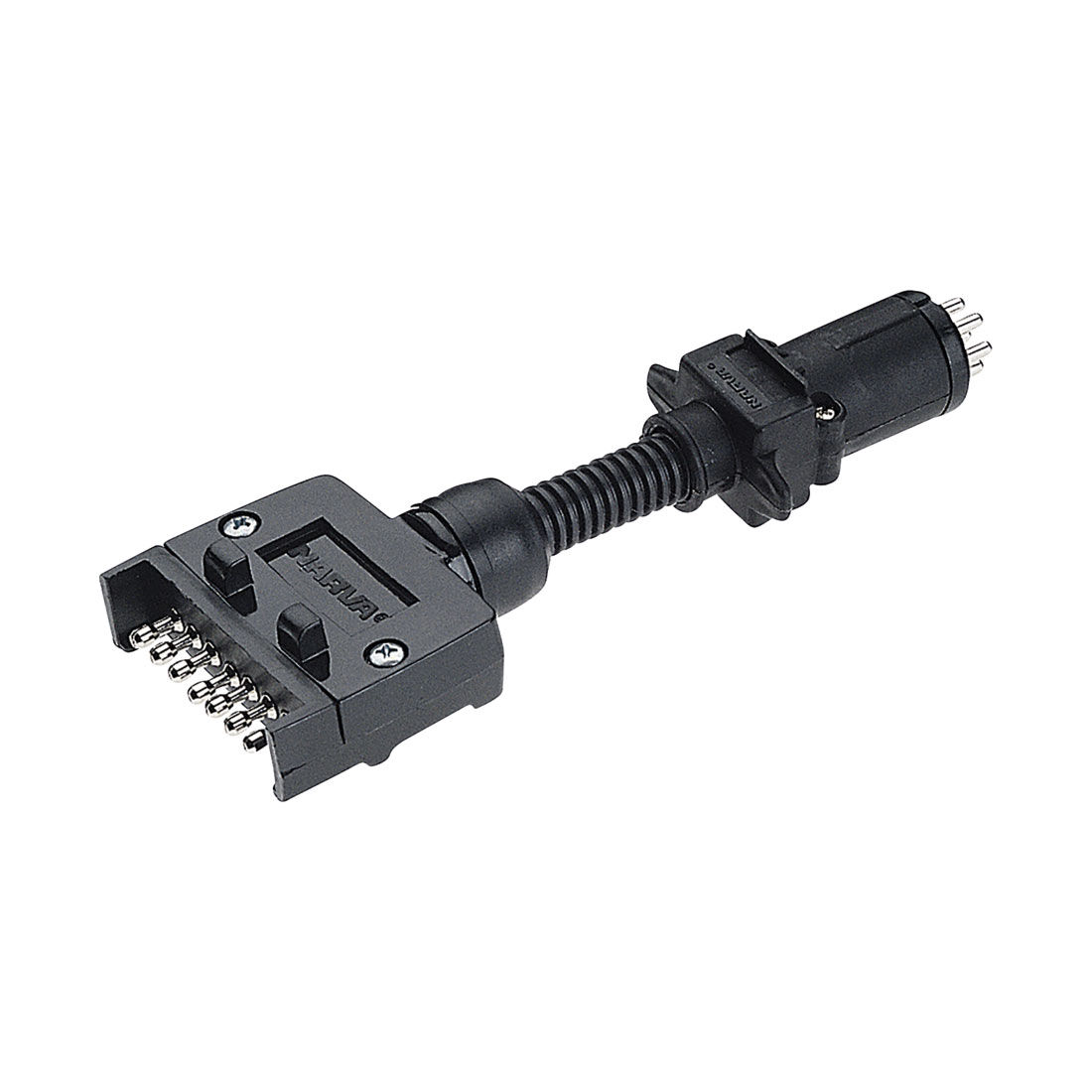 Narva 7 Pin Flat Socket To 7 Pin Small Round Trailer Plug, , scaau_hi-res
