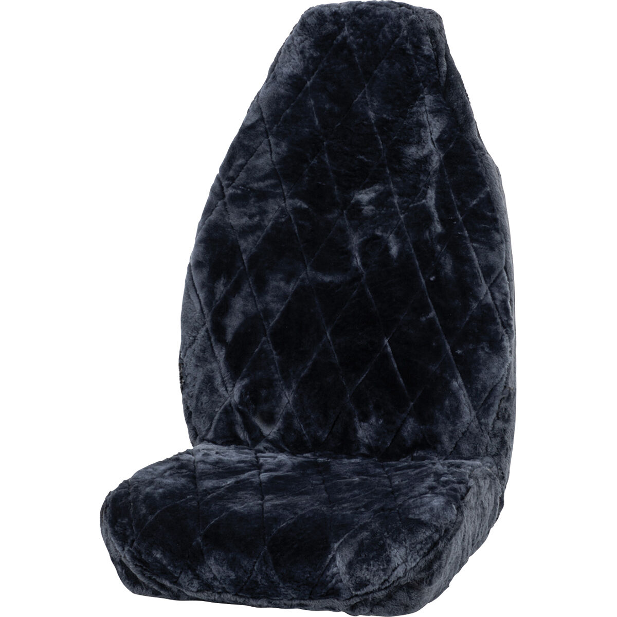 SCA Diamond Cut Sheepskin Single Seat Cover Slate Built In