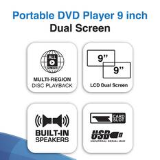 Laser 9" Portable Dual-Screen DVD Player LASER-PT9-DUALD, , scaau_hi-res
