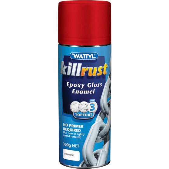 Wattyl Killrust Epoxy Gloss Enamel Aerosol Paint Delicious Red 300g Supercheap Auto