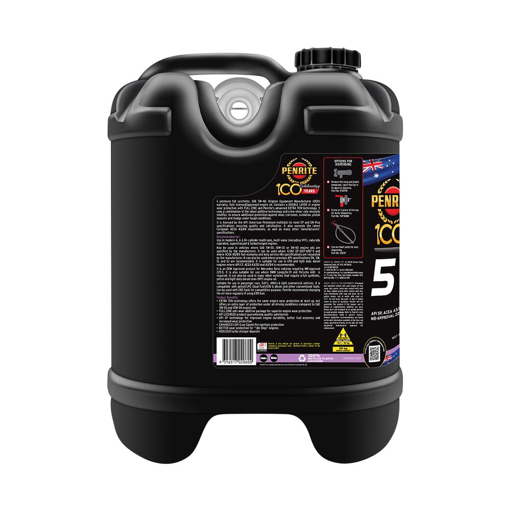 penrite-hpr-5-engine-oil-5w-40-20-litre-supercheap-auto