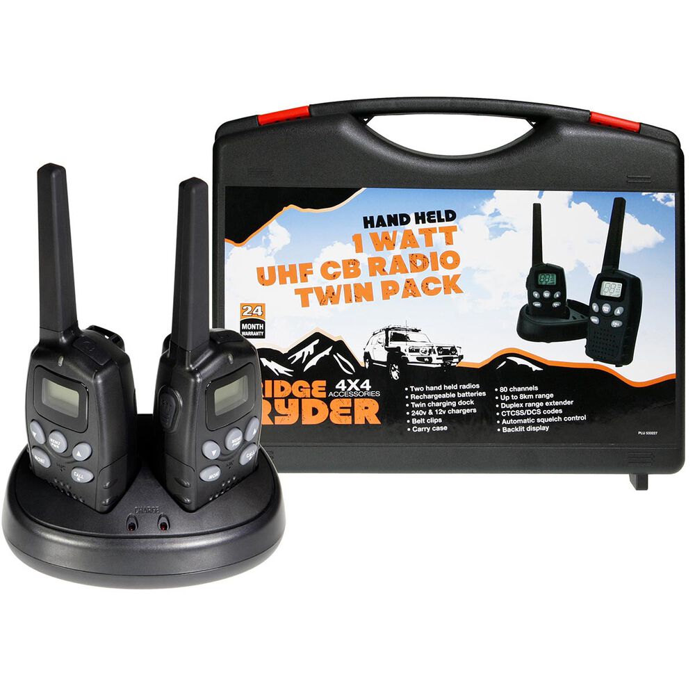 Ridge Ryder UHF CB Radio 1W, 2 Pack Supercheap Auto