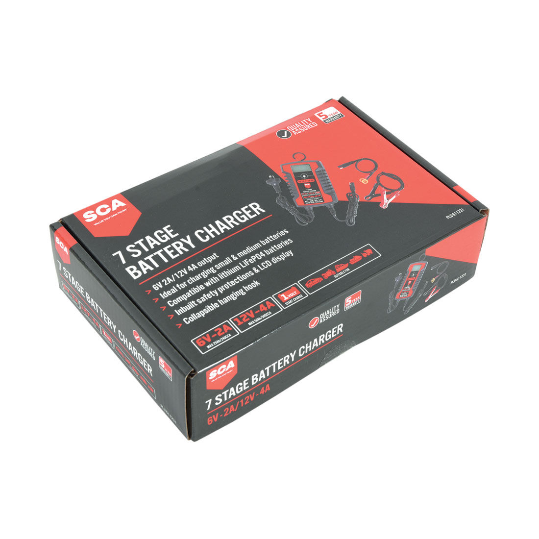 SCA 7 Stage Battery Charger 6/12V 2/4 Amp, , scaau_hi-res