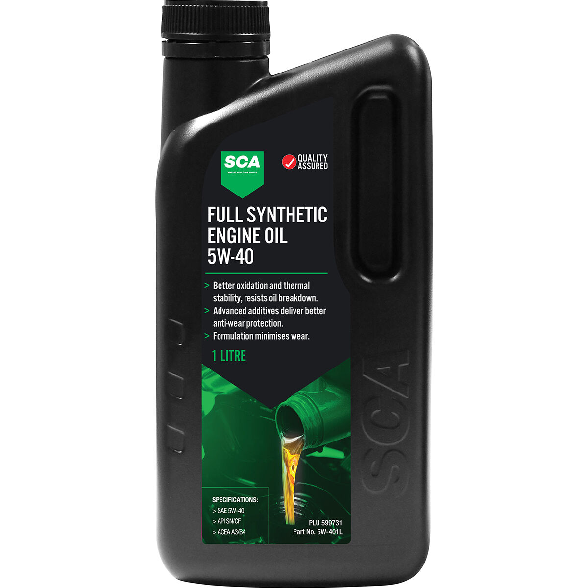 SCA Full Synthetic Engine Oil 5W-40 A3/B4 1 Litre, , scaau_hi-res