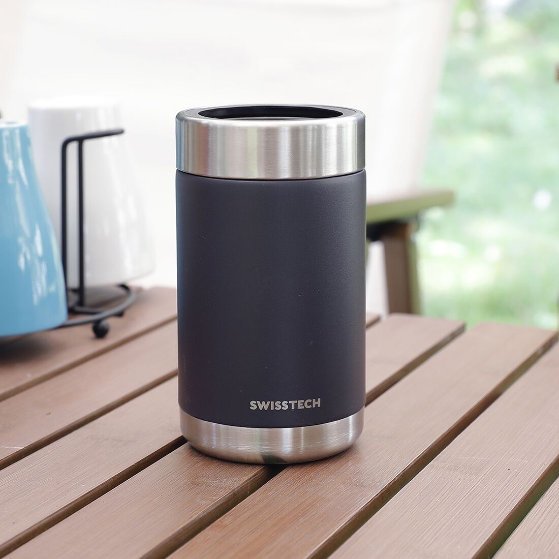 Swiss Tech Can Cooler - Charcoal, , scaau_hi-res