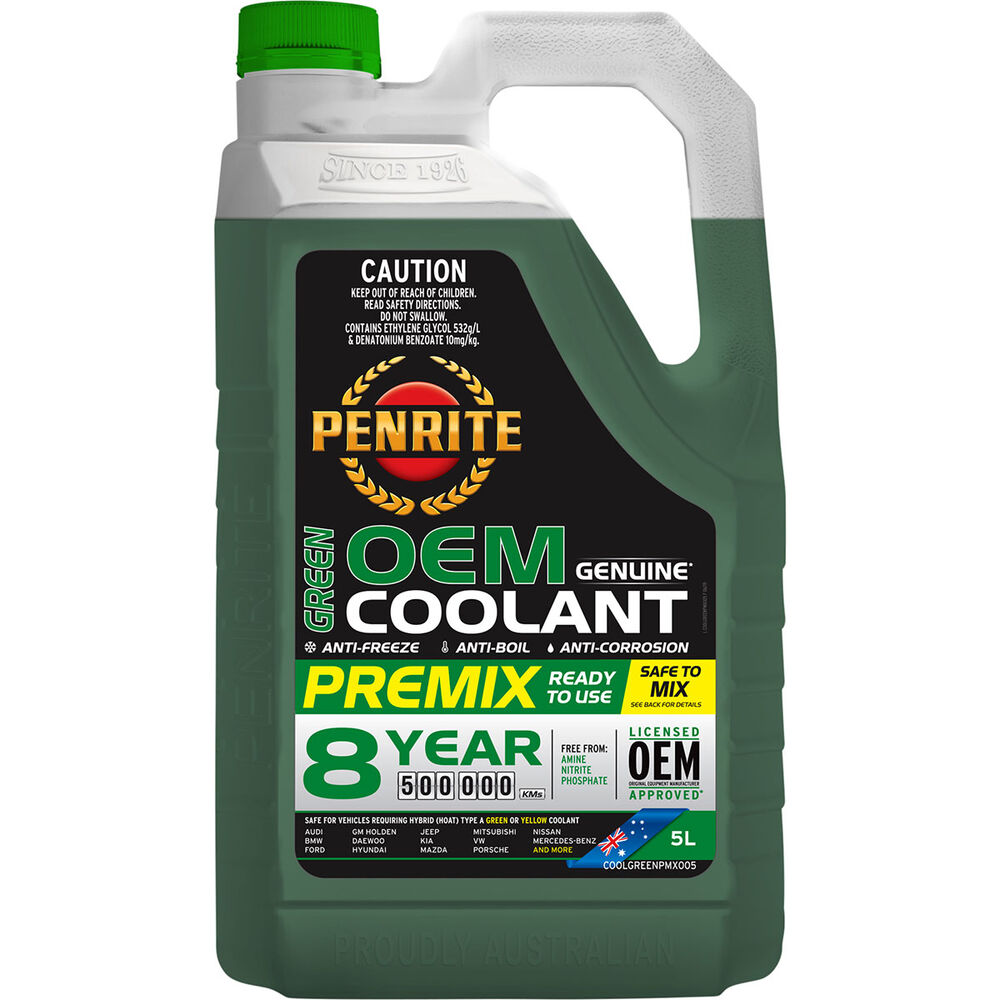Penrite Green OEM Coolant Premix 5 Litre Supercheap Auto