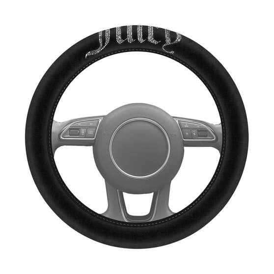 Juicy Couture Big Bling Steering Wheel Cover & Seat Belt Comforters Combo - Black, , scaau_hi-res