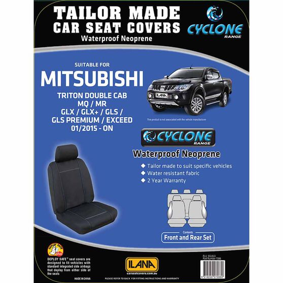 Ilana Cyclone Tailor Made Pack For Mitsubishi Triton Mq Dual Cab 01 15 Super Auto - Mitsubishi Triton 2020 Car Seat Covers