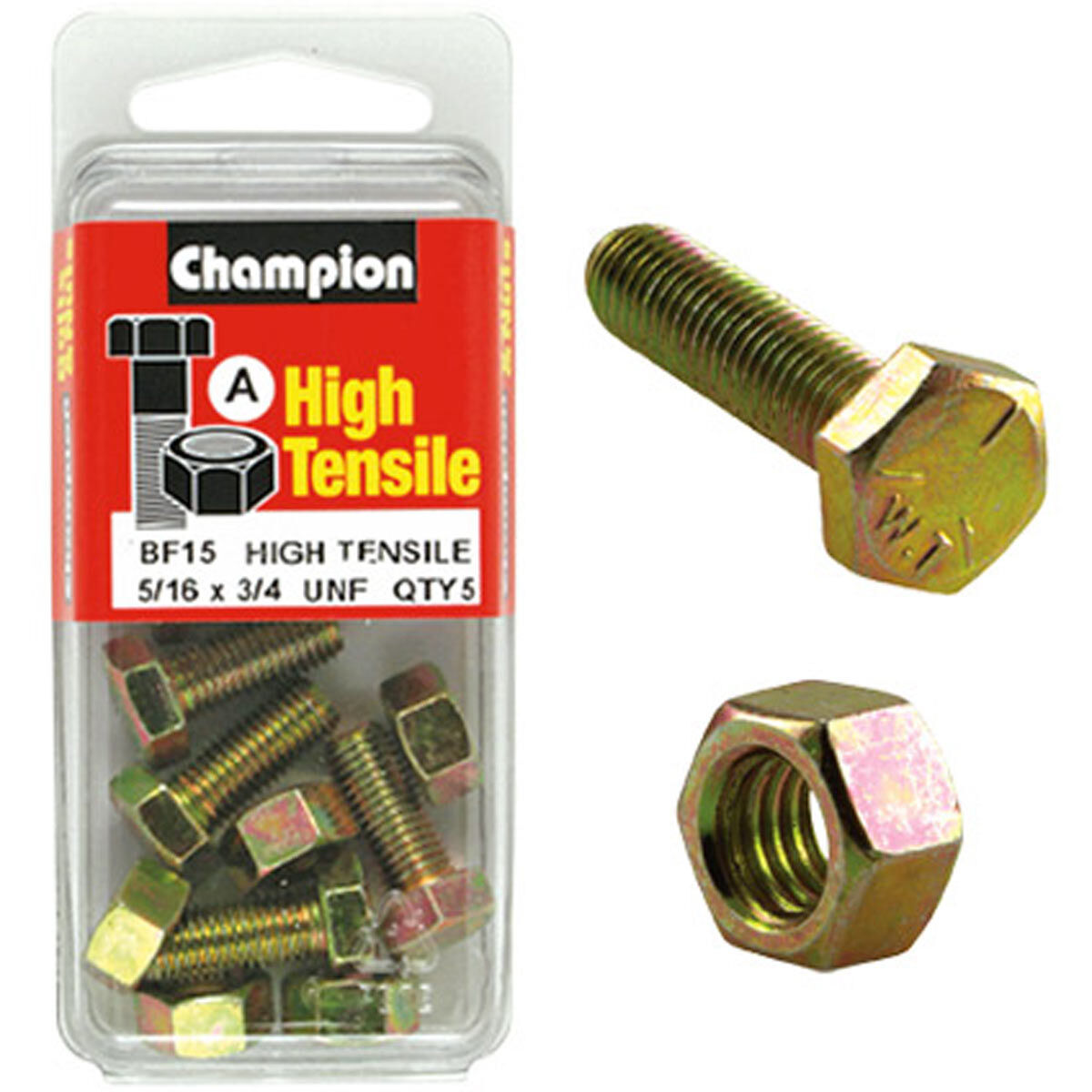 Champion High Tensile Bolts and Nuts BF15, 5/16"UNF x 3/4", , scaau_hi-res