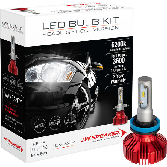 J W Speaker Driverless Headlight Led Kit H11 9 8 16 Supercheap Auto