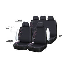 SCA Blossom Seat Cover Pack Purple/Orange Adjustable Headrests Airbag Compatible 30&06H SAB, , scaau_hi-res