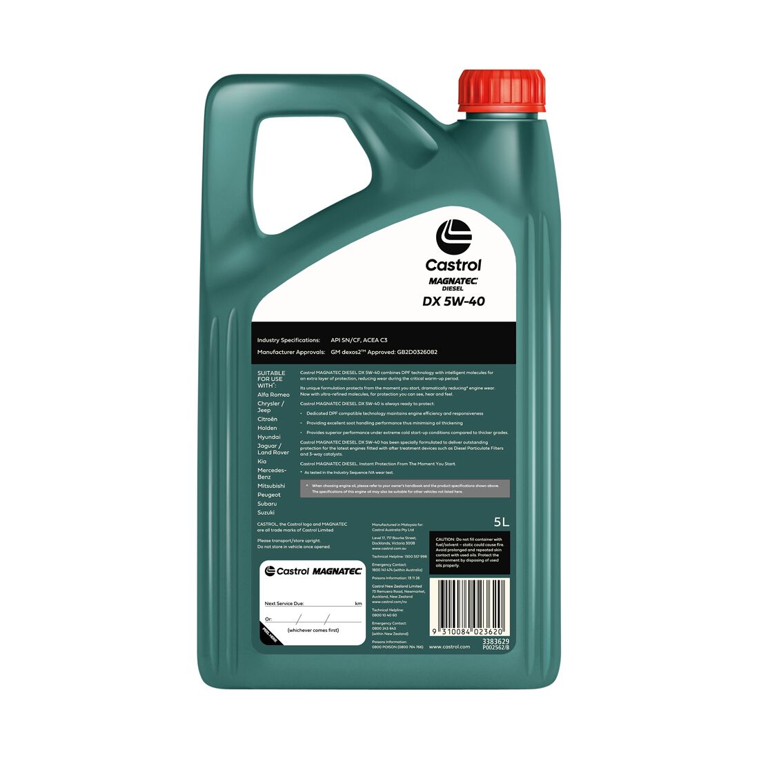 Castrol MAGNATEC Diesel DX Engine Oil, 5W-40, 5 Litres, , scaau_hi-res