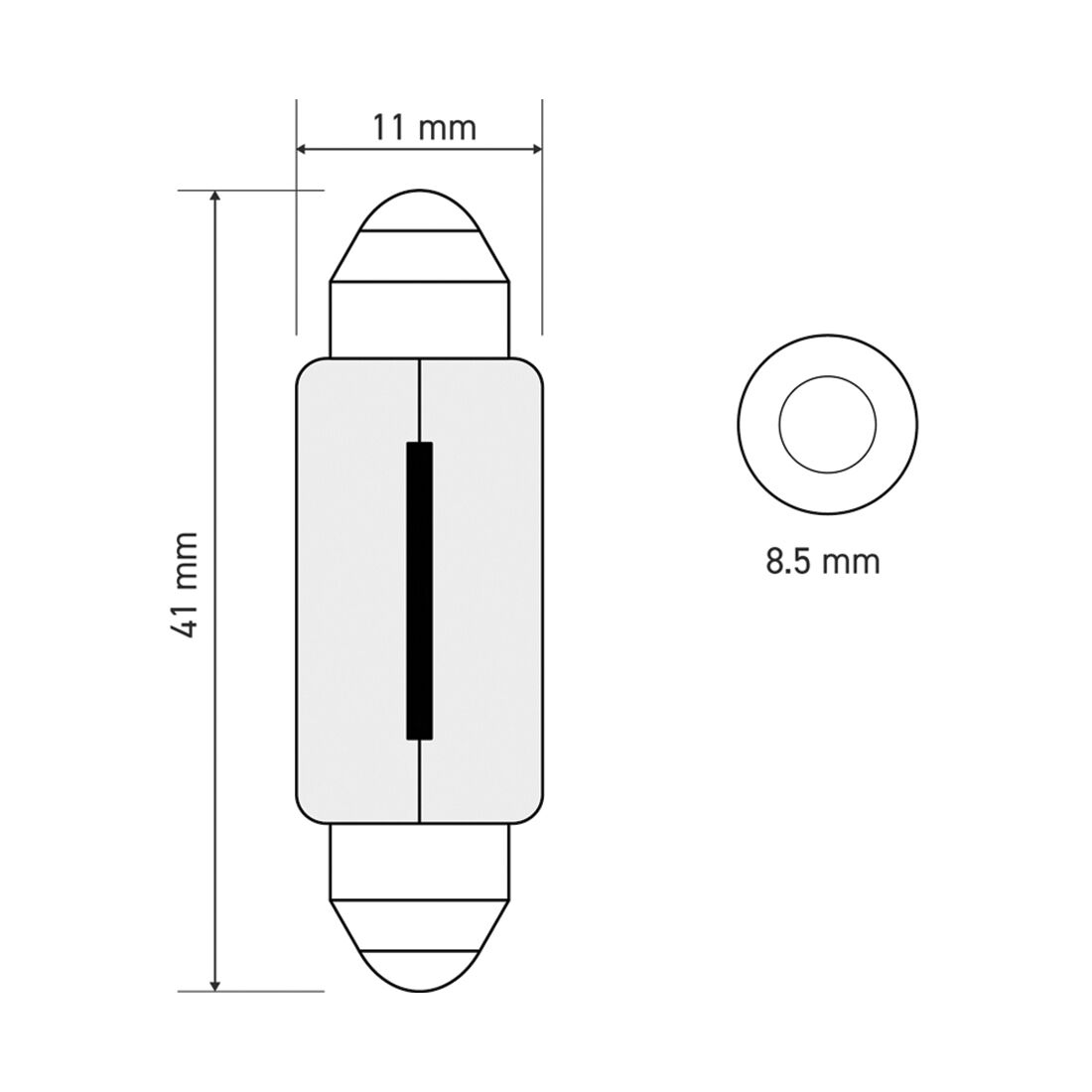 SCA Incandescent Globe - 11X41MM 12V 5W - 2 Pack, , scaau_hi-res