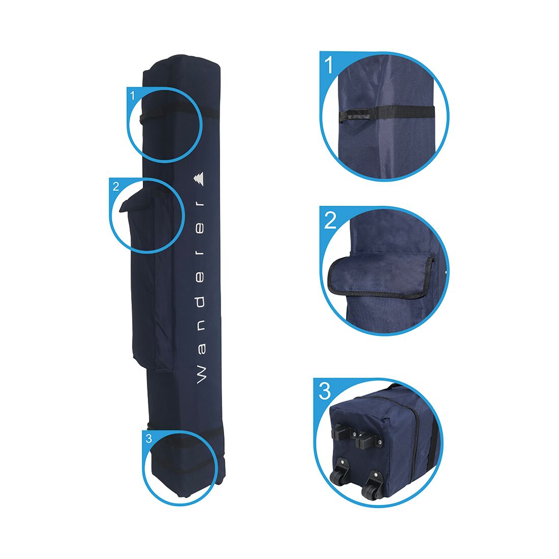 Wanderer Anti-Pooling Pro Gazebo 3x3m with Carry Bag, , scaau_hi-res