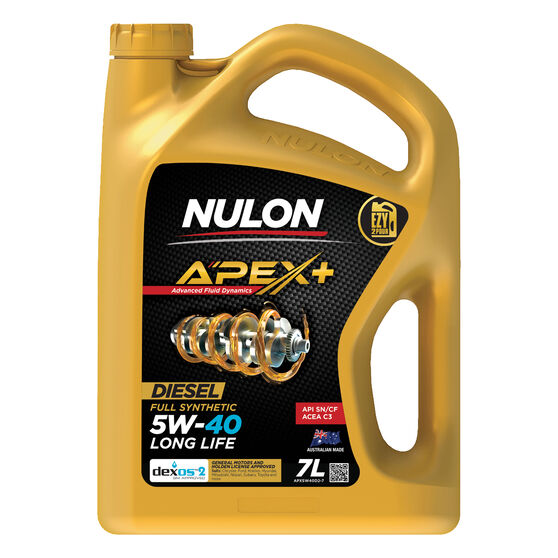 Nulon Full Synthetic Apex+ Long Life Engine Oil 5W-40 7 Litre, , scaau_hi-res