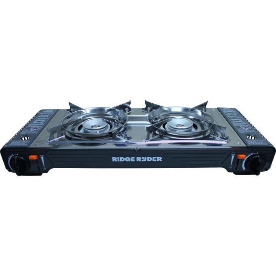 Ridge Ryder Butane Stove Double Burner Steel Plate Supercheap Auto