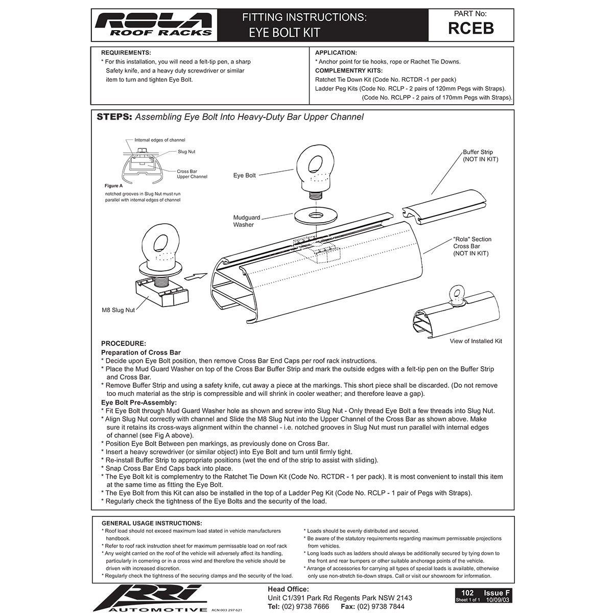 Rola Roof Rack Eye Bolt Set Supercheap Auto