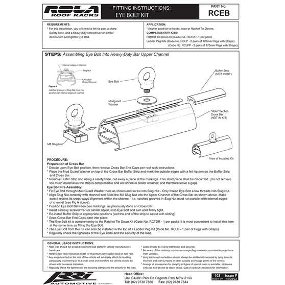 Rola Roof Rack Eye Bolt Set, , scaau_hi-res