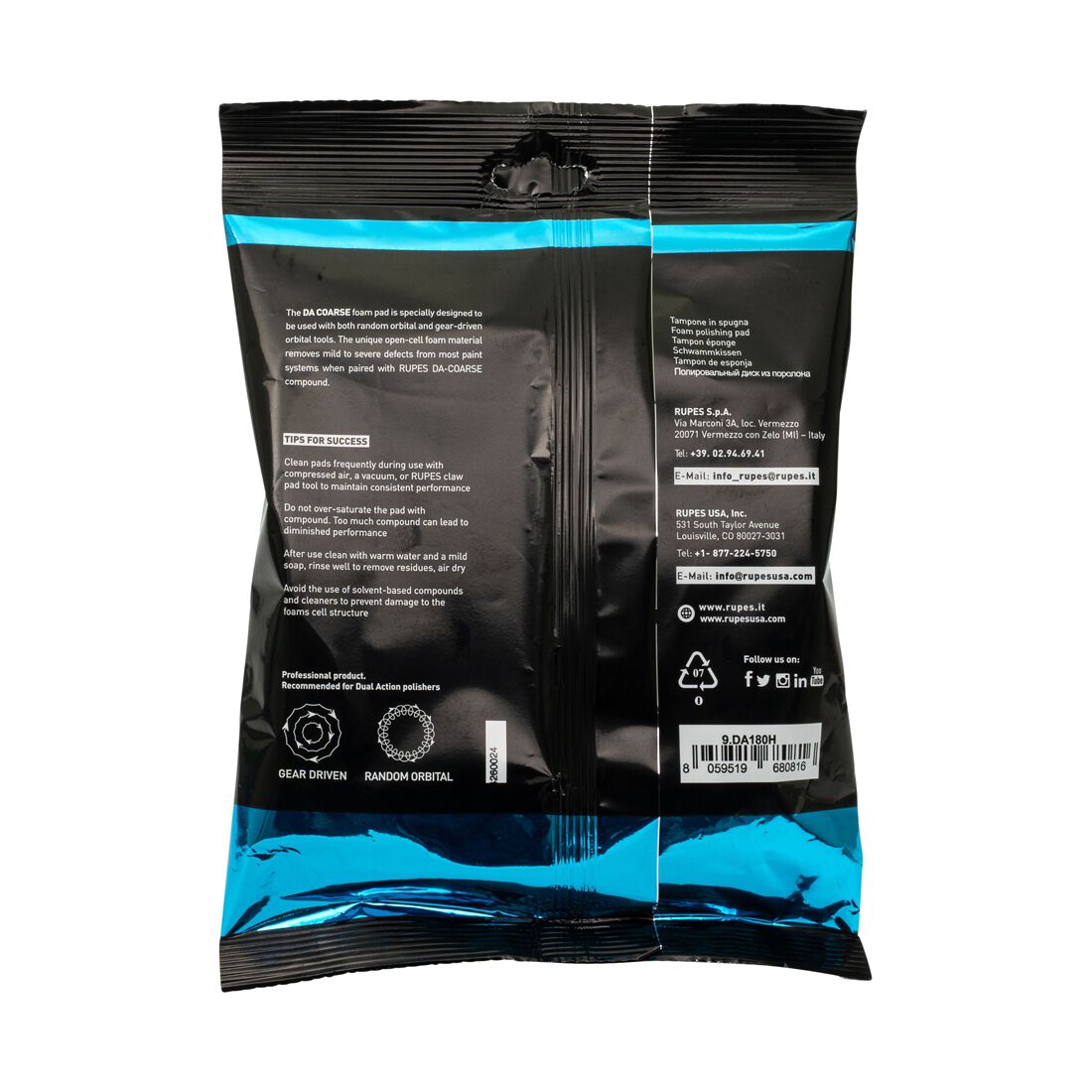 RUPES D-A Coarse Polishing Foam Pad - 150/180mm, , scaau_hi-res